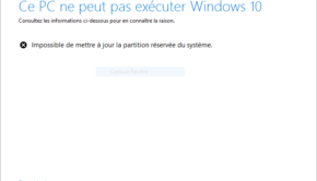 message d'erreur partition reservée systeme