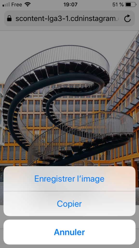 enregistrer image instagram iphone